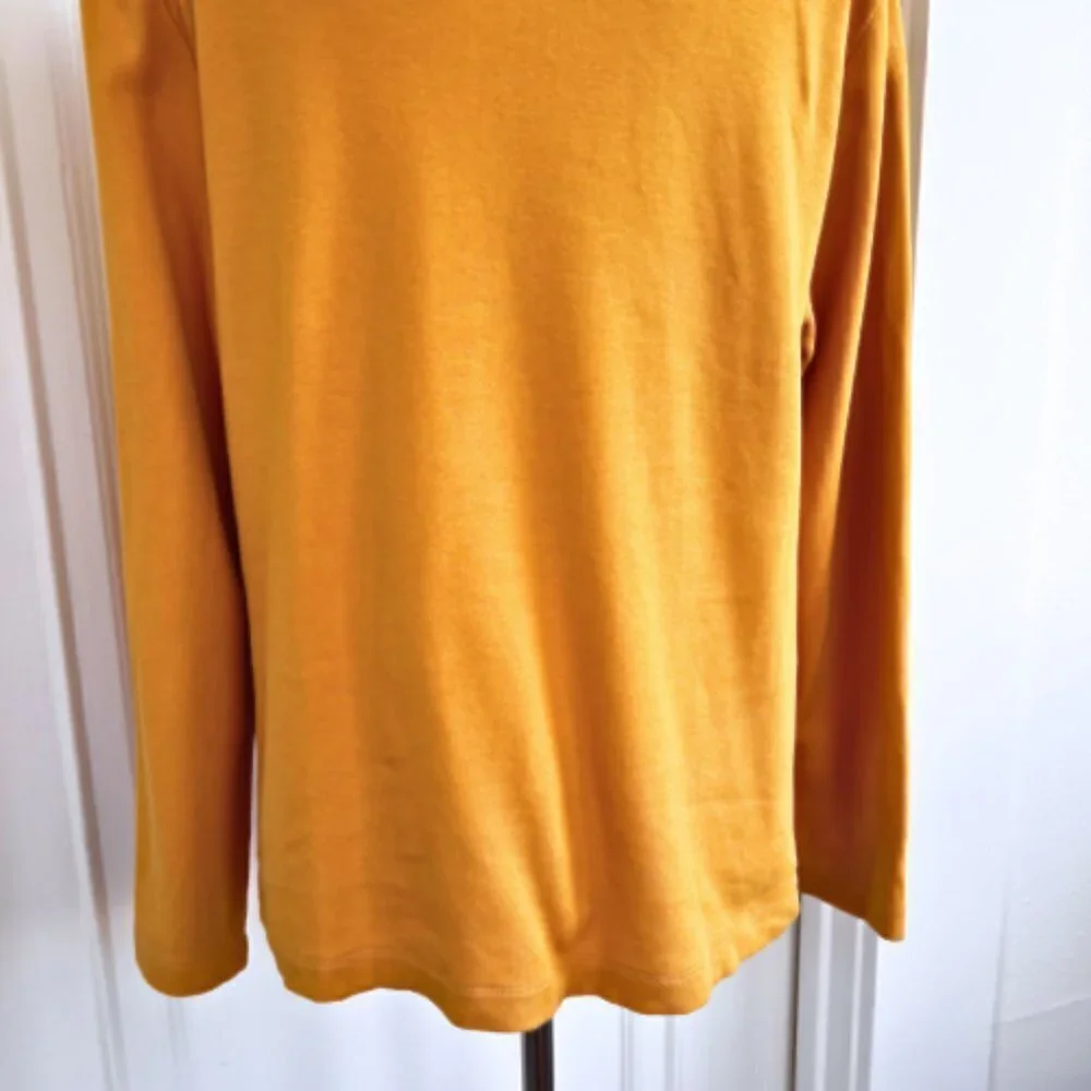 ISAAC MIZRAHI LIVE! Snap Henley Knit Pullover in Mustard Yellow Size L - Picture 9 of 14
